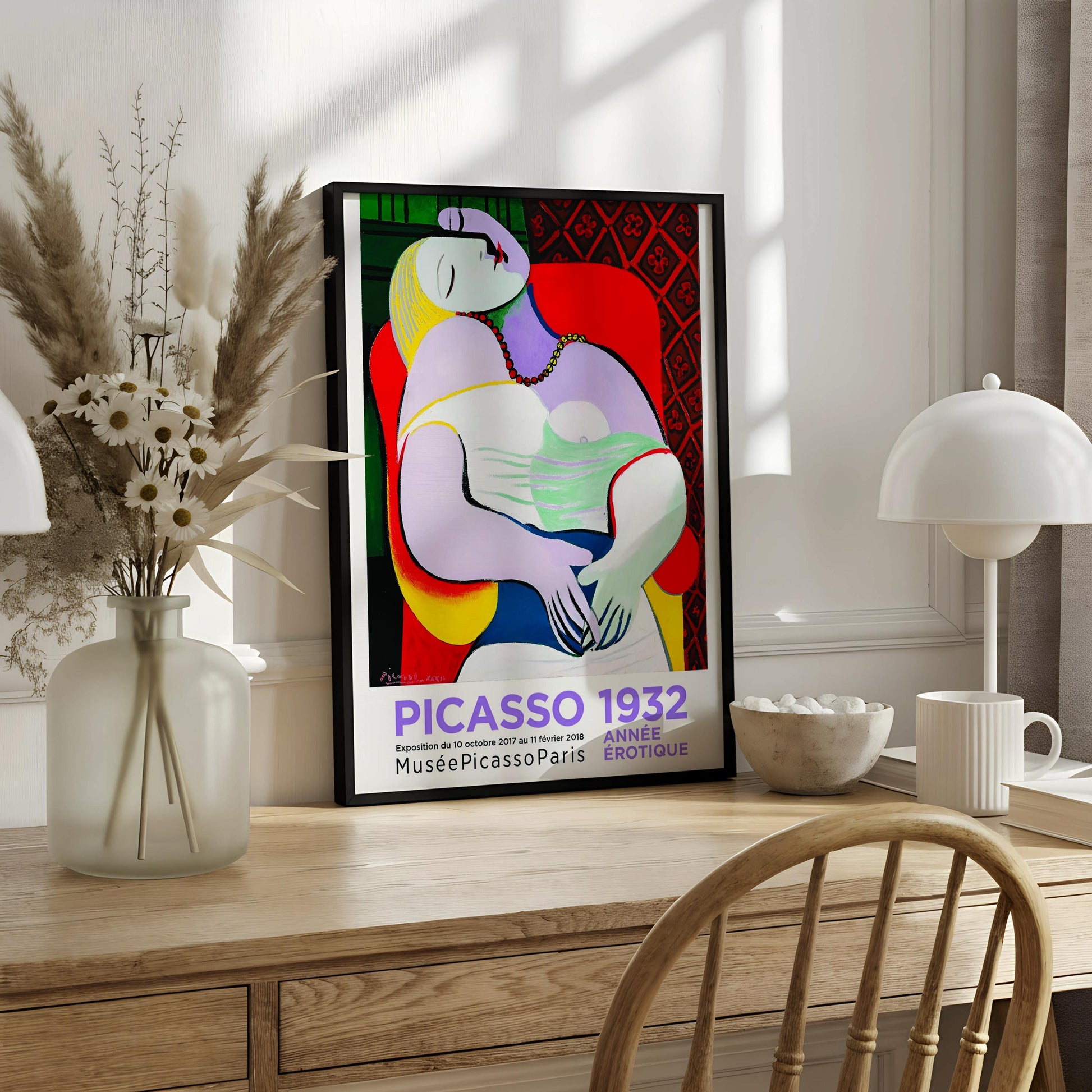 The image is a poster for the exhibition of Picasso's "Pissarro 1932" held at the MuseePicolasso in Paris on October 10, 1932 and November 11, 1932.