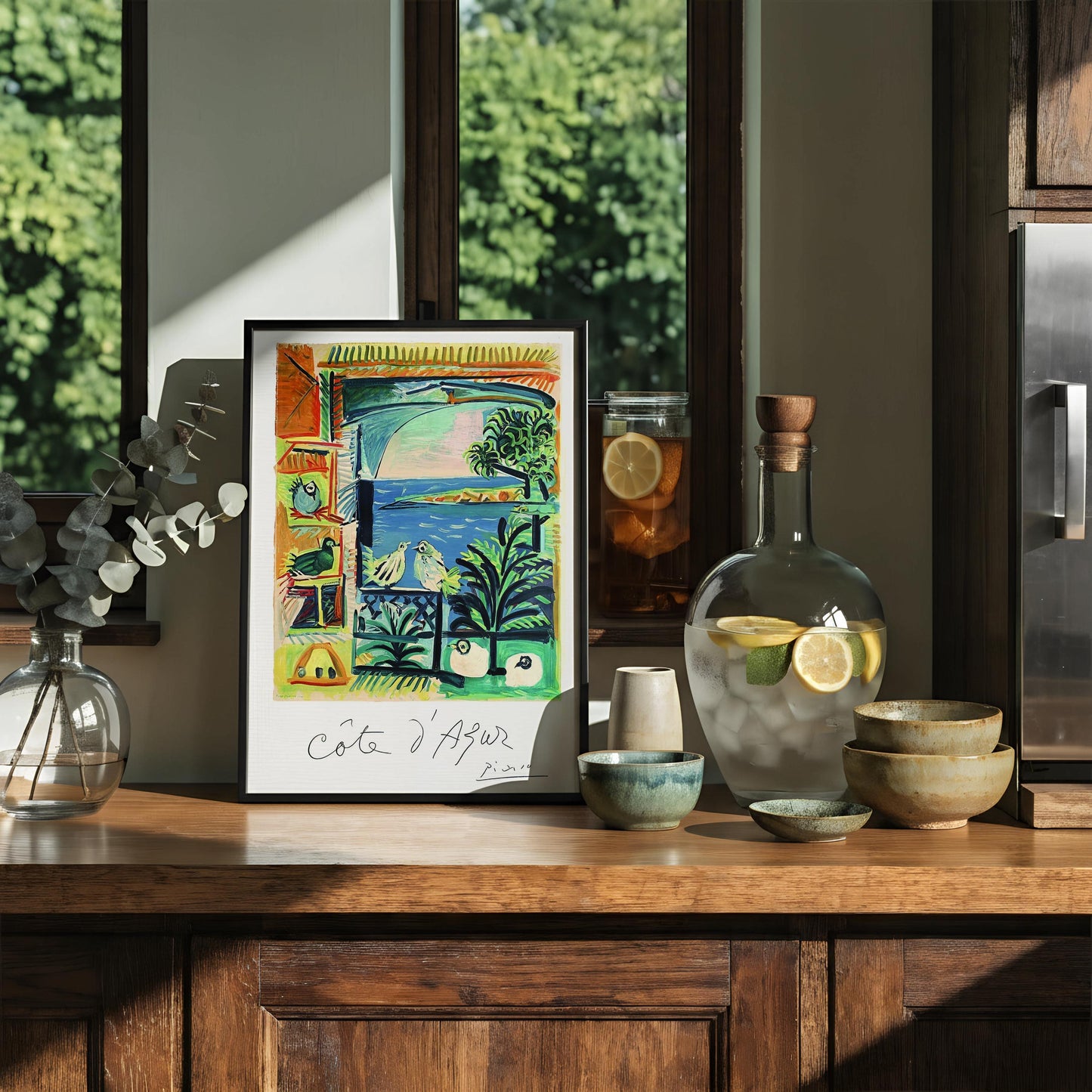 Picasso Art Print - French Riviera Poster, Vintage Travel Decor | Colorful Mediterranean Wall Art for Coastal Interiors