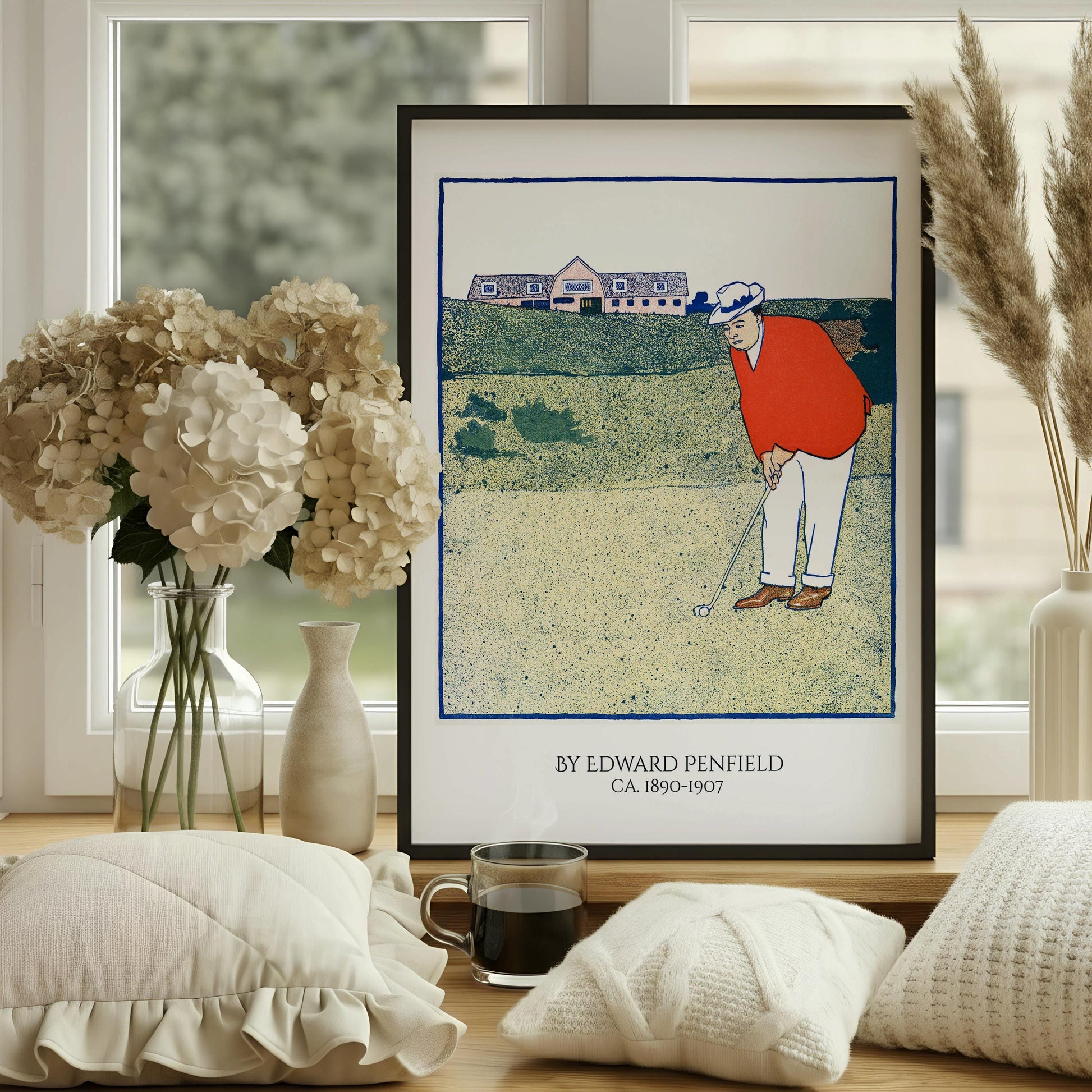 Edward Penfield Vintage Golf Art Print | Classic Golfer Poster | Golf Course Wall Art | Golfer Gift