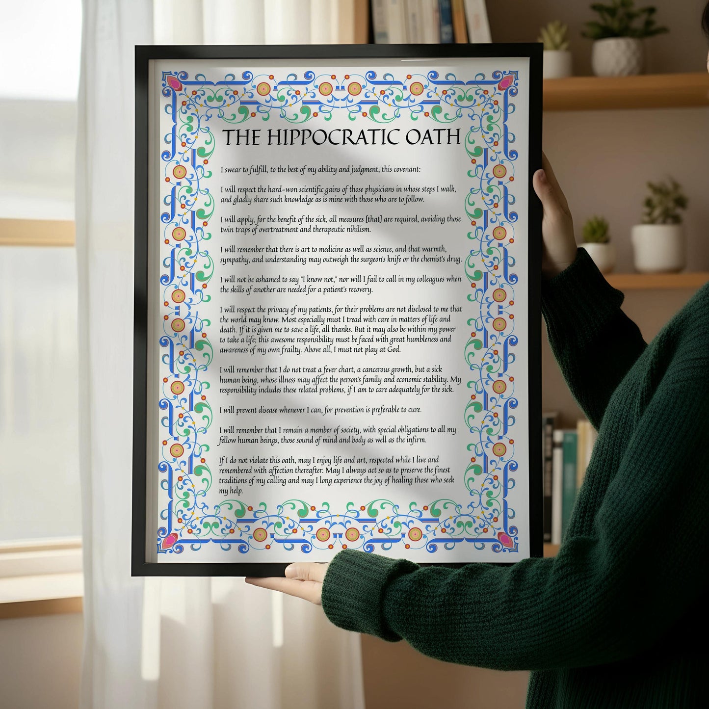 Hippocratic Oath Print | Medical Graduation Gift | Doctor Office Wall Art | Physician Oath Poster | Medical School Gift | Healthcare Decor