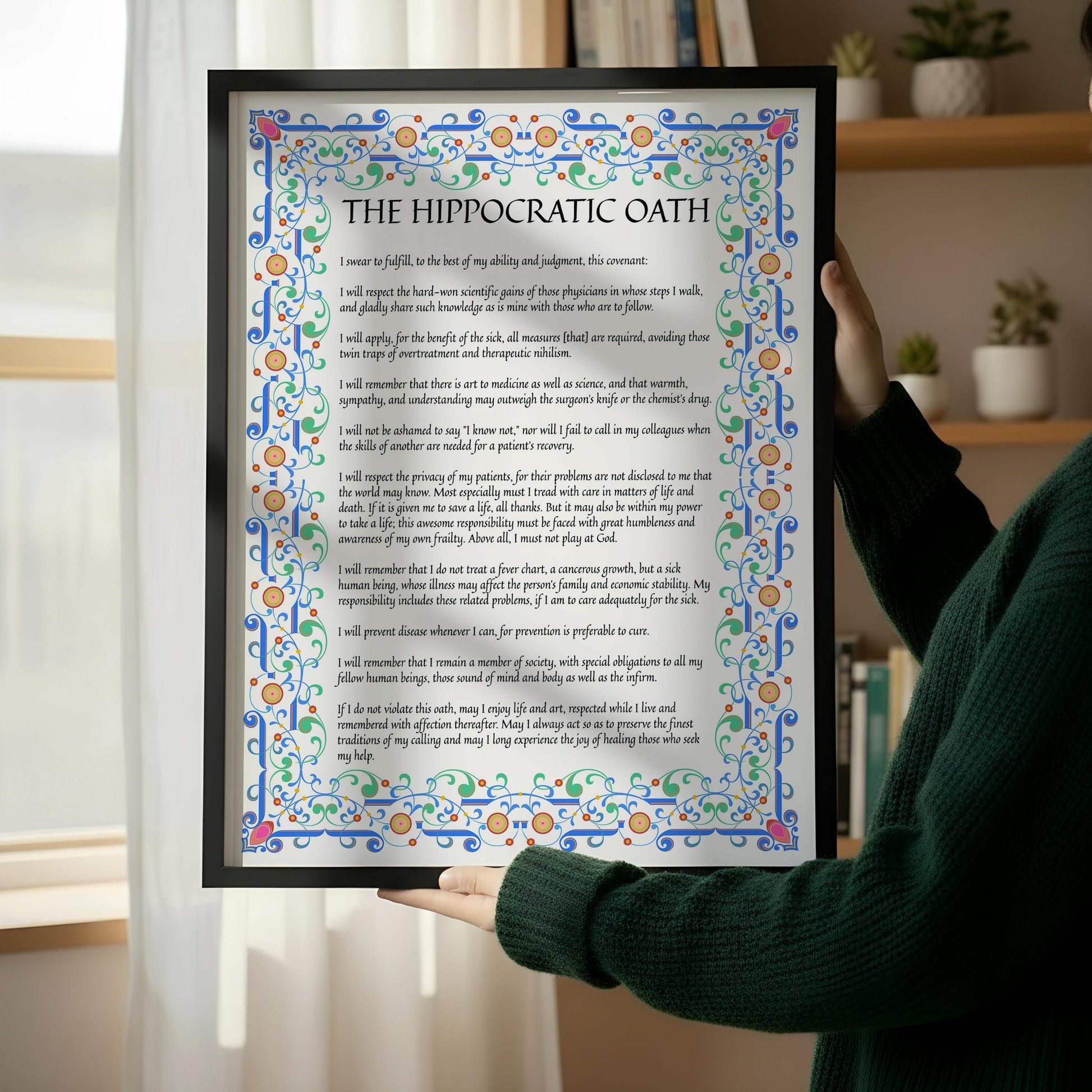 Hippocratic Oath Print | Medical Graduation Gift | Doctor Office Wall Art | Physician Oath Poster | Medical School Gift | Healthcare Decor