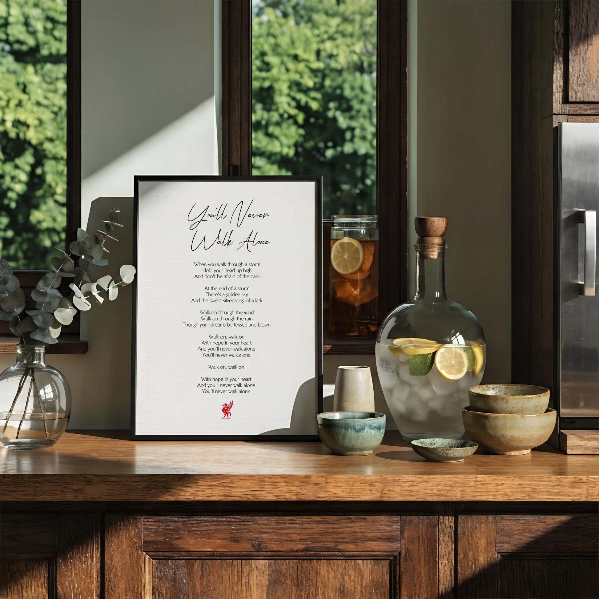 You'll Never Walk Alone Lyrics Print | Liverpool FC Song Lyrics | LFC Anthem Wall Art