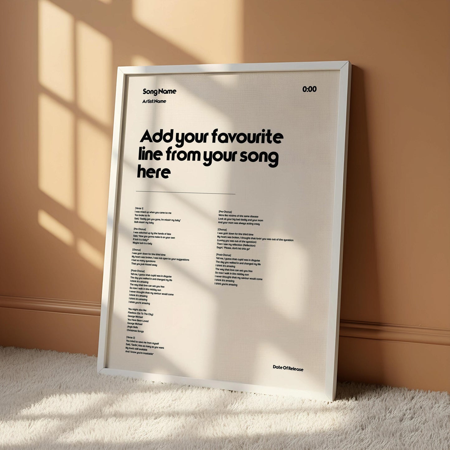 Custom Song Lyrics Print | Personalised Music Wall Art | First Dance Wedding Gift | Favourite Song Print | Typography Poster