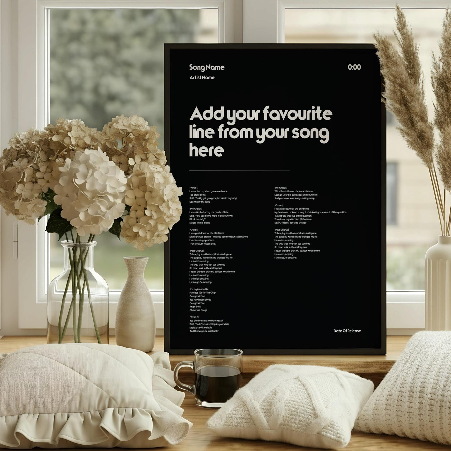 Custom Song Lyrics Print | Personalised Music Wall Art | First Dance Wedding Gift | Favourite Song Print | Typography Poster