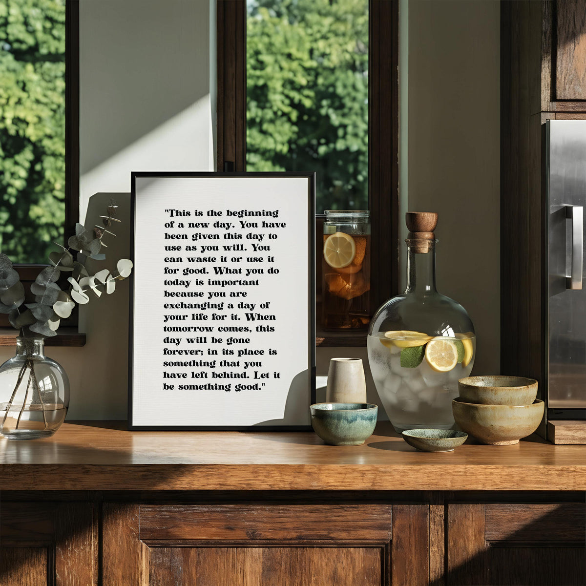 This Is The Beginning Of A New Day Print | Inspirational Morning Quote | Motivational Wall Art | Typography Print | Mindfulness Gift