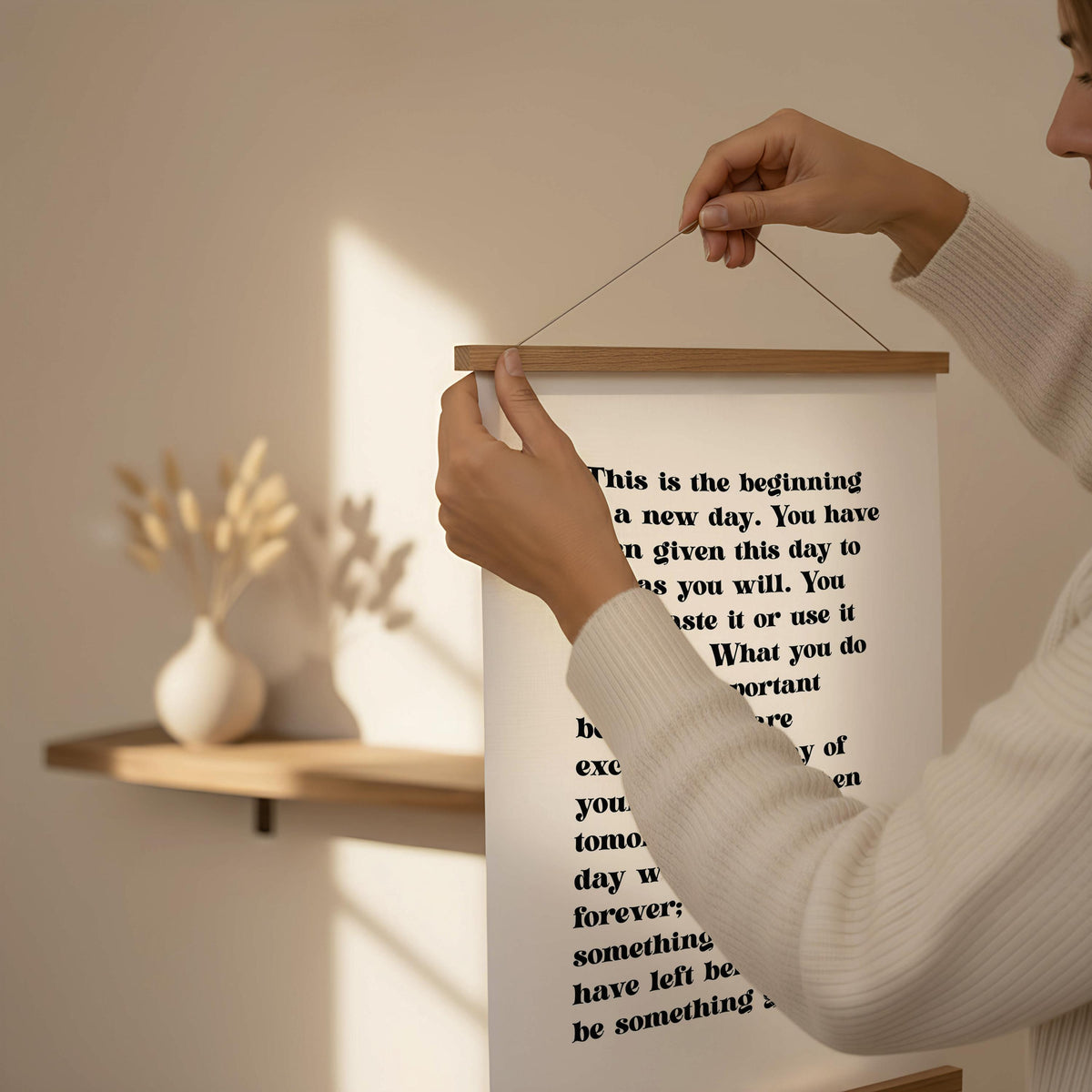 This Is The Beginning Of A New Day Print | Inspirational Morning Quote | Motivational Wall Art | Typography Print | Mindfulness Gift