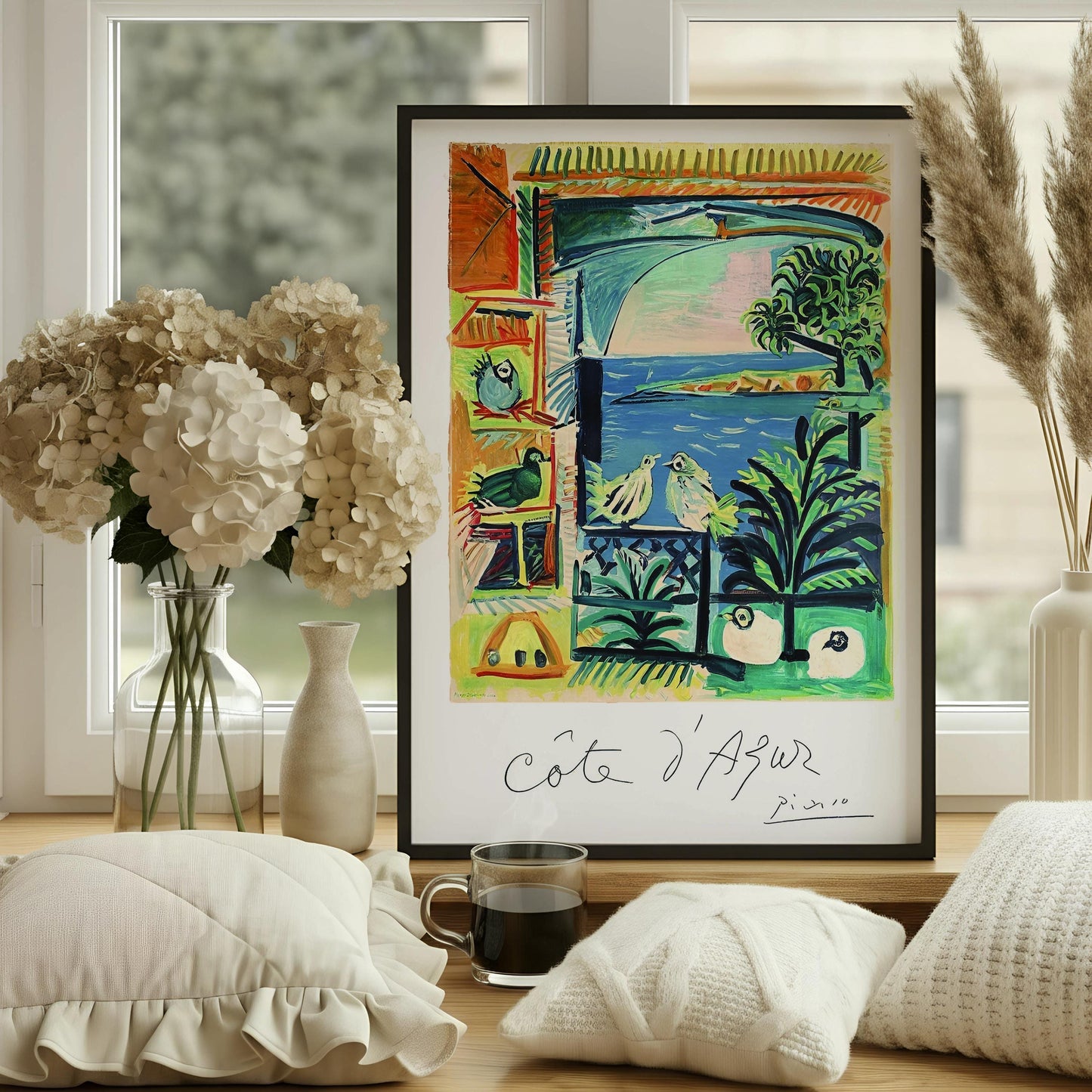 Picasso Art Print - French Riviera Poster, Vintage Travel Decor | Colorful Mediterranean Wall Art for Coastal Interiors