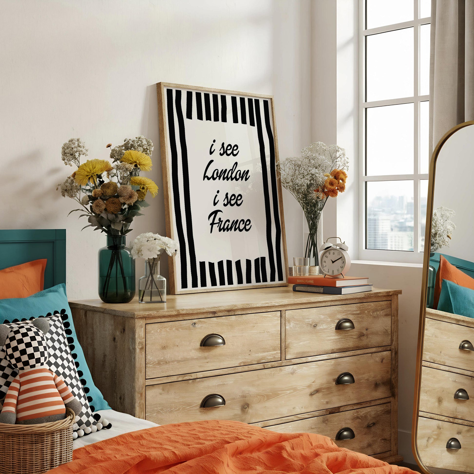 I See London I See France Print | Funny Bathroom Wall Art | Playful Toilet Humor Decor | Cute Guest Bathroom Poster