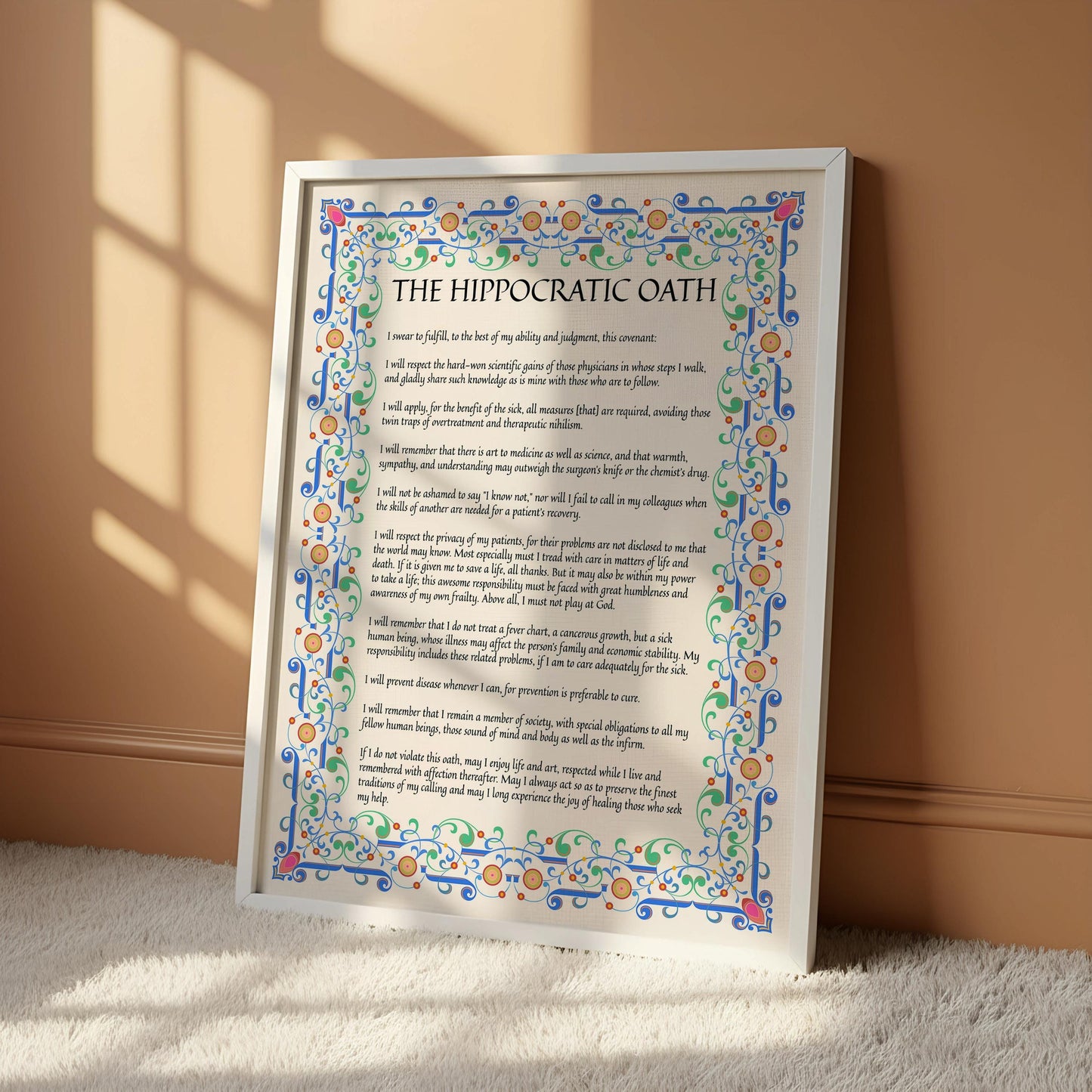 Hippocratic Oath Print | Medical Graduation Gift | Doctor Office Wall Art | Physician Oath Poster | Medical School Gift | Healthcare Decor