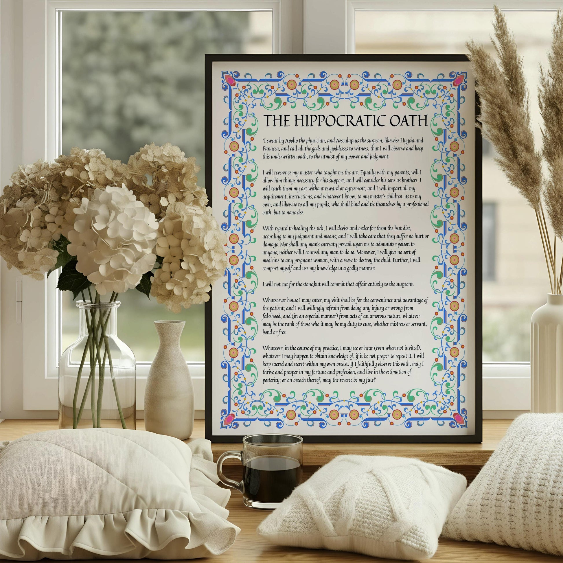 Hippocratic Oath Print | Medical Graduation Gift | Doctor Office Wall Art | Physician Oath Poster | Medical School Gift | Healthcare Decor