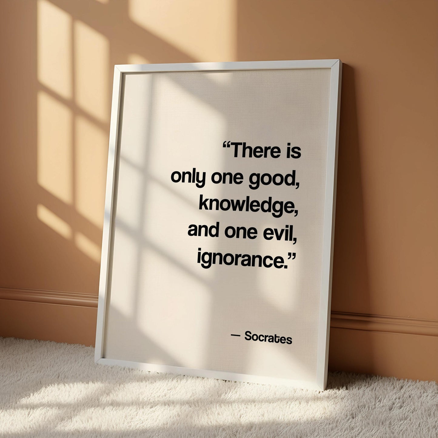 Socrates Quote Print | Knowledge vs Ignorance Philosophy Poster | Ancient Greek Wisdom Wall Art | Minimalist Office Decor