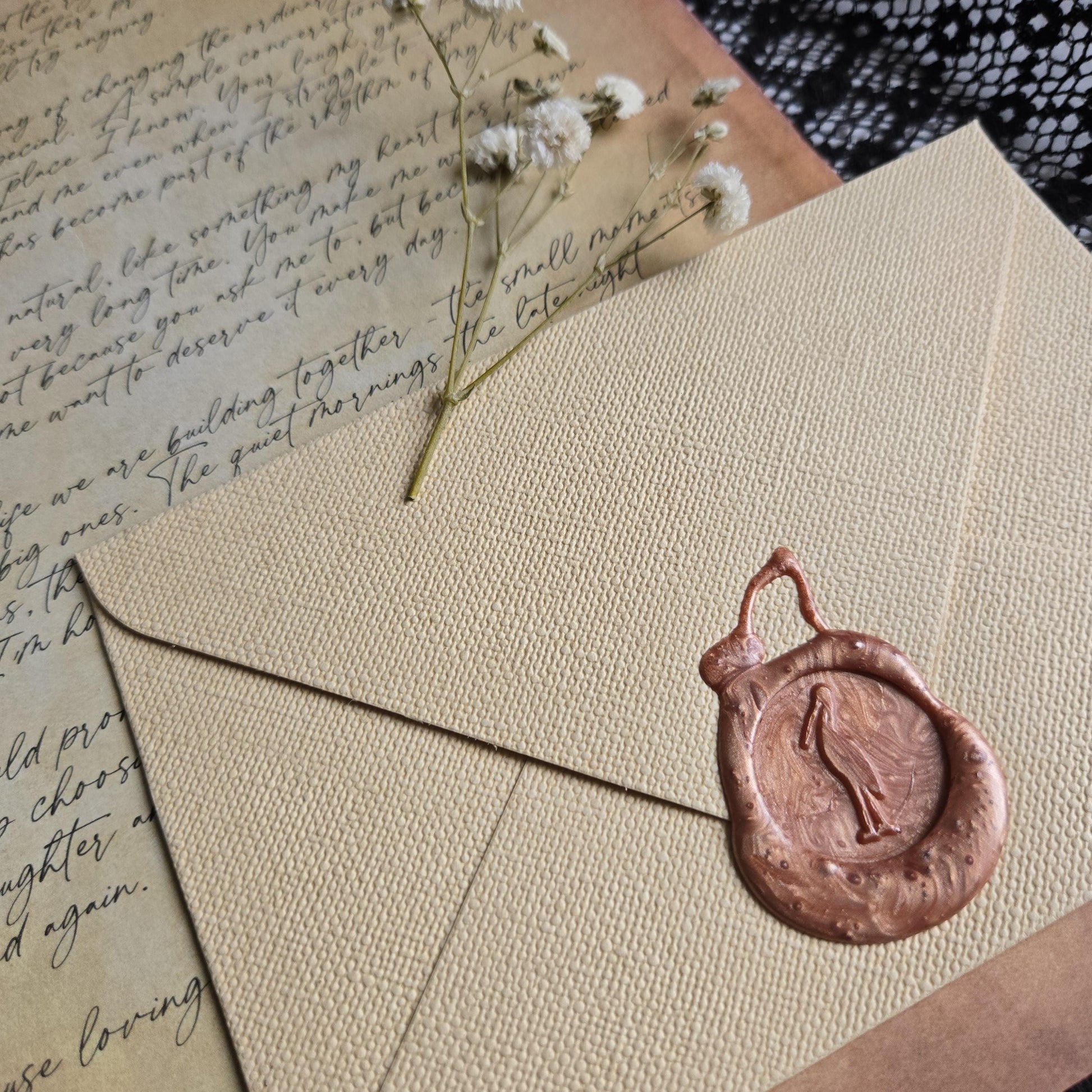 Personalised Love Letter with Wax Seal, Pressed Flowers | Vintage Romantic Gift