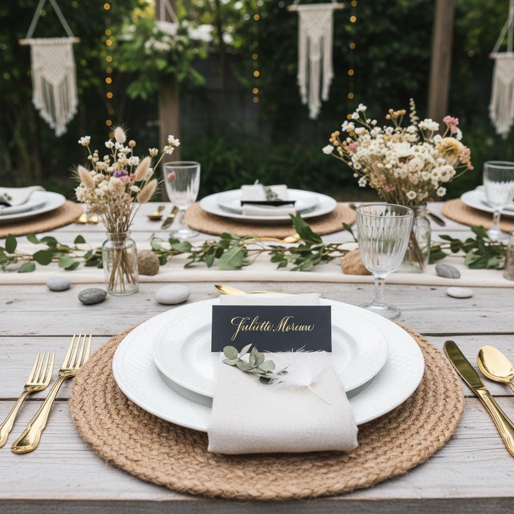Luxury Black Wedding Place Cards with Gold Calligraphy | Folded Tent Escort Place Setting | Elegant Black Tie Wedding Table Name Placements