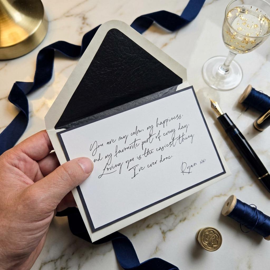 Custom Luxury Note Card & Envelope | Handwritten Style | Love Note | Wedding | Friendship | Celebration Gift