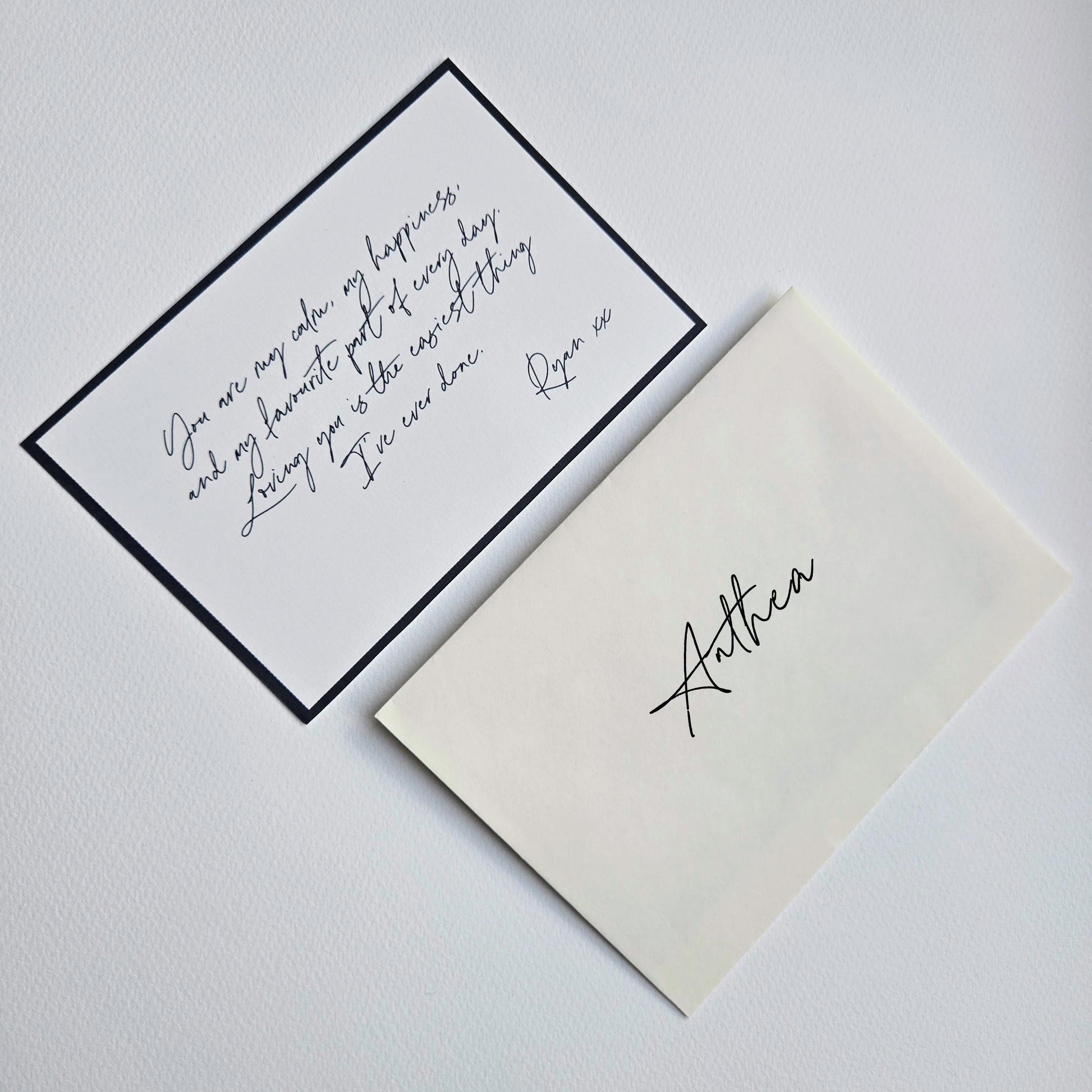 Custom Luxury Note Card & Envelope | Handwritten Style | Love Note | Wedding | Friendship | Celebration Gift
