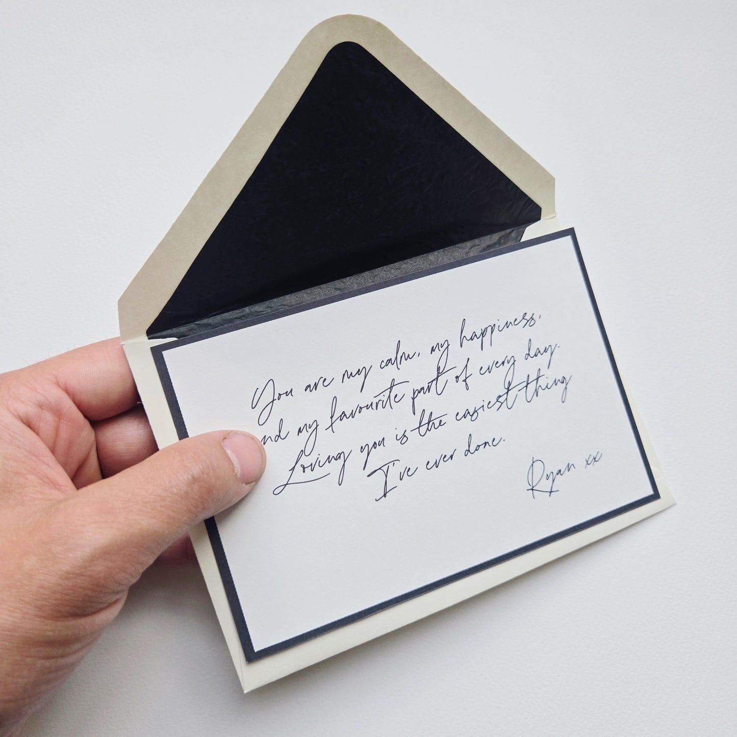 Custom Luxury Note Card & Envelope | Handwritten Style | Love Note | Wedding | Friendship | Celebration Gift