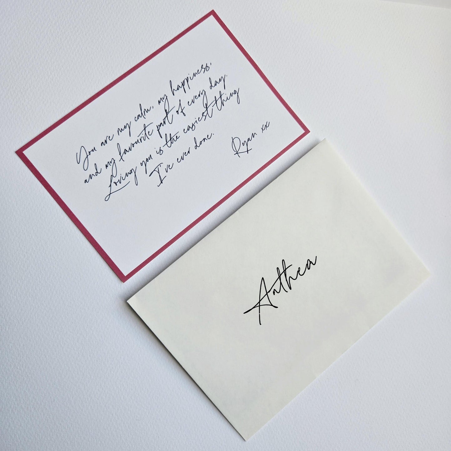 Custom Luxury Note Card & Envelope | Handwritten Style | Love Note | Wedding | Friendship | Celebration Gift