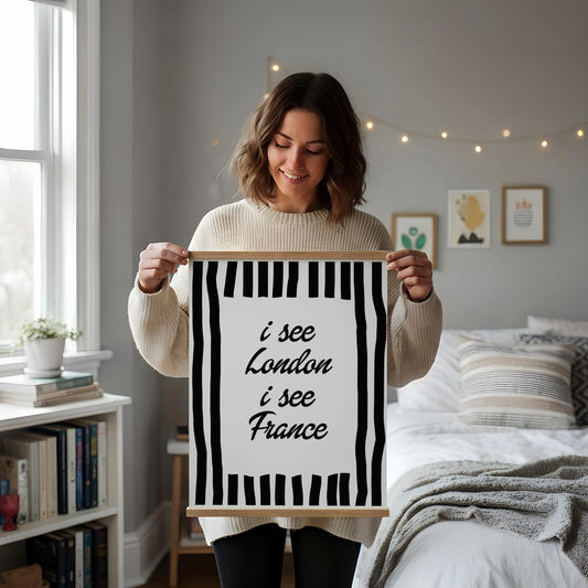 I See London I See France Print | Funny Bathroom Wall Art | Playful Toilet Humor Decor | Cute Guest Bathroom Poster