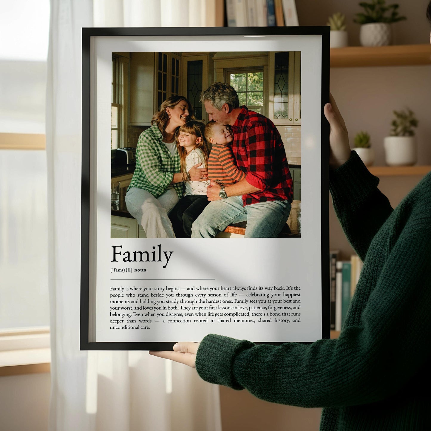 Family Definition Print, Personalized Wall Art, Meaningful Family Quote Poster, Sentimental Home Decor, Minimalist Typography