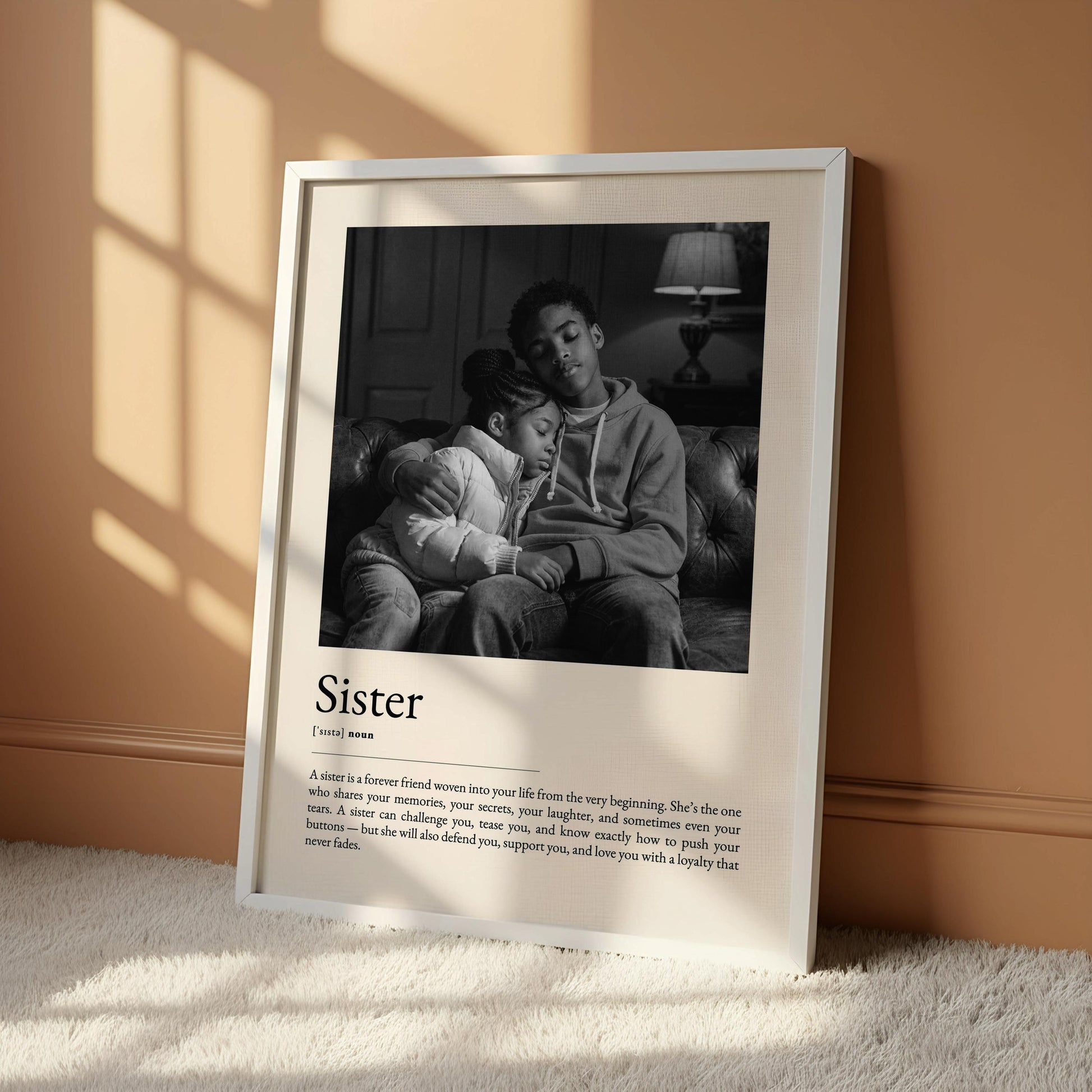Sister Definition Print, Personalized Meaningful Quote - Sisterhood Birthday Gift for Big or Little Sister | Family Sentimental Decor