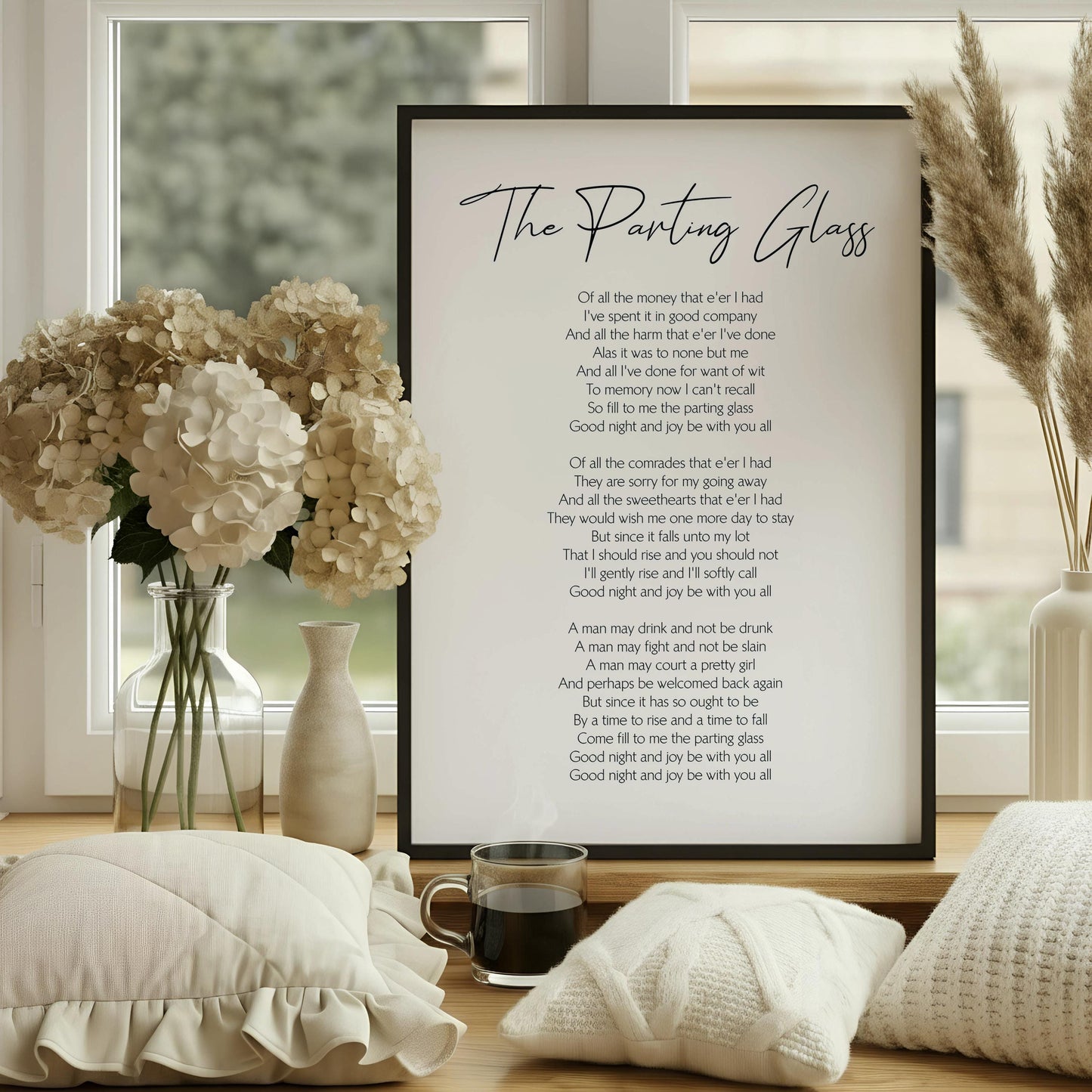 The Parting Glass Song Print | Traditional Irish Folk Song | Farewell Wall Art | Literary Typography Print | Irish Gift