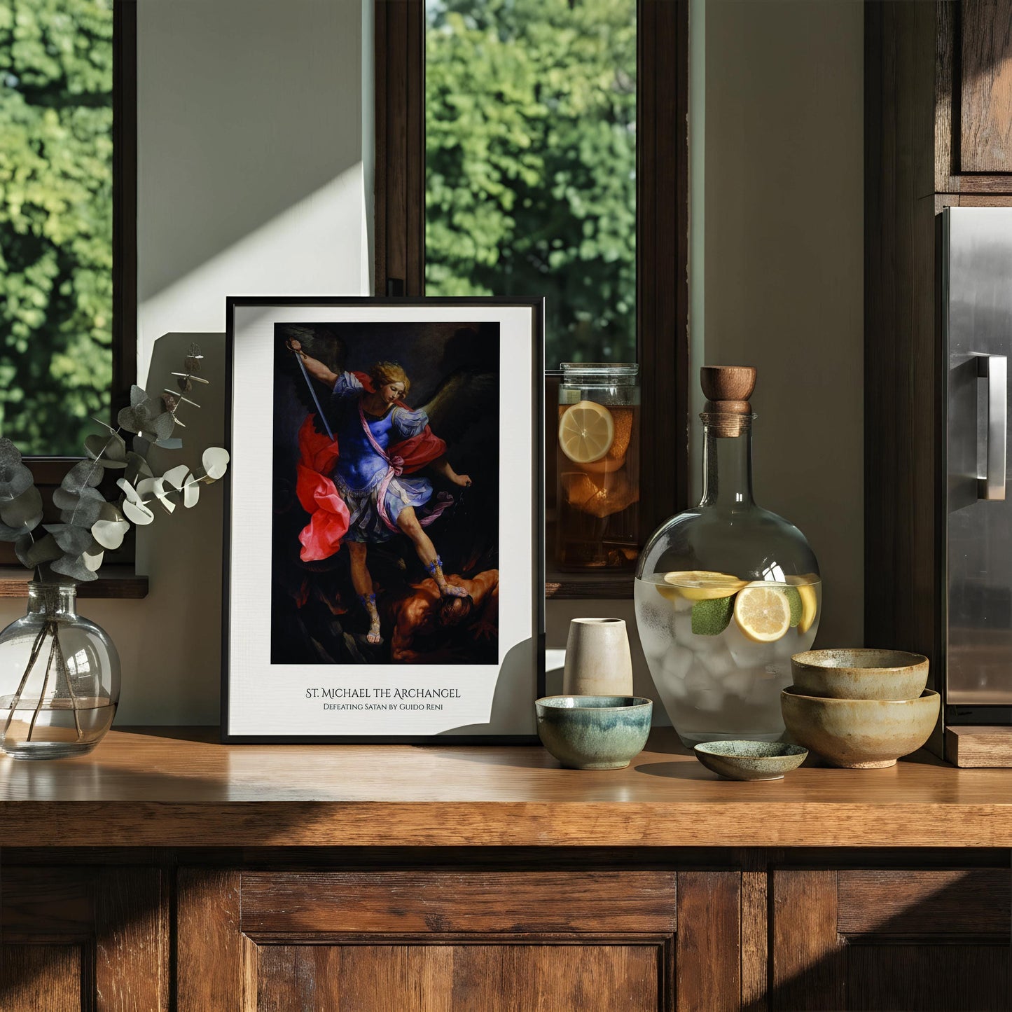 St Michael the Archangel Defeating Satan Print | Guido Reni Religious Wall Art | Catholic Christian Wall Decor | Saint Michael | Faith Gift