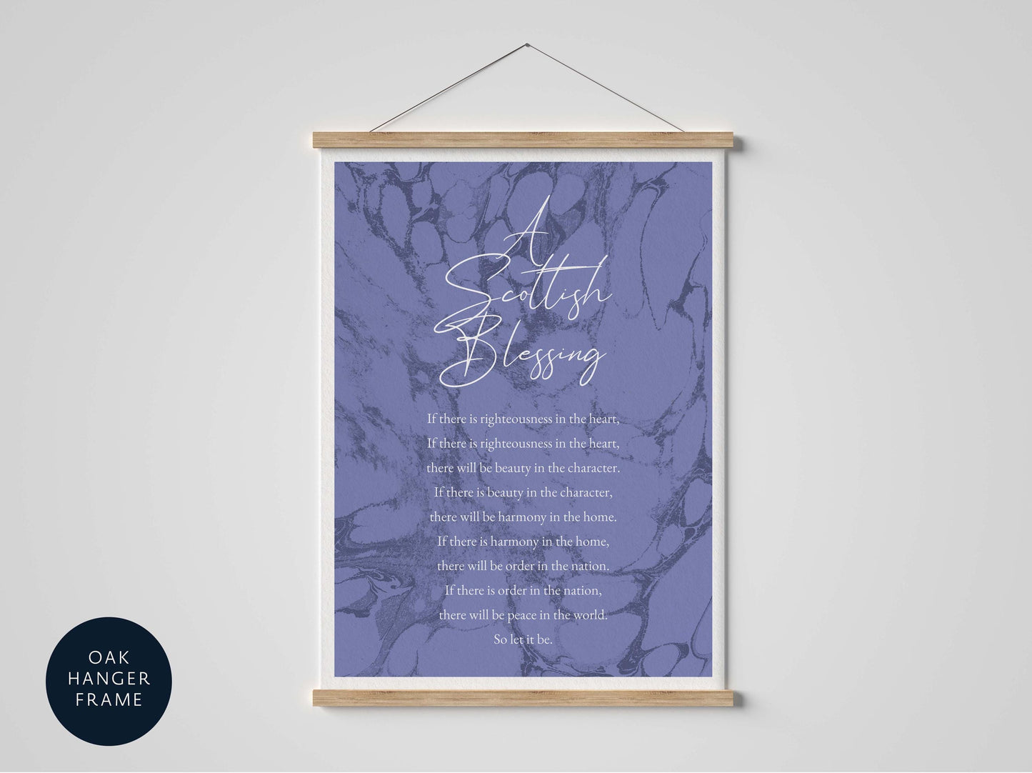 Scottish Blessing Print, Celtic Prayer Wall Art, Inspirational Blessing Quote Poster, Spiritual Home Decor, Christian Gift, Blue Marble Art