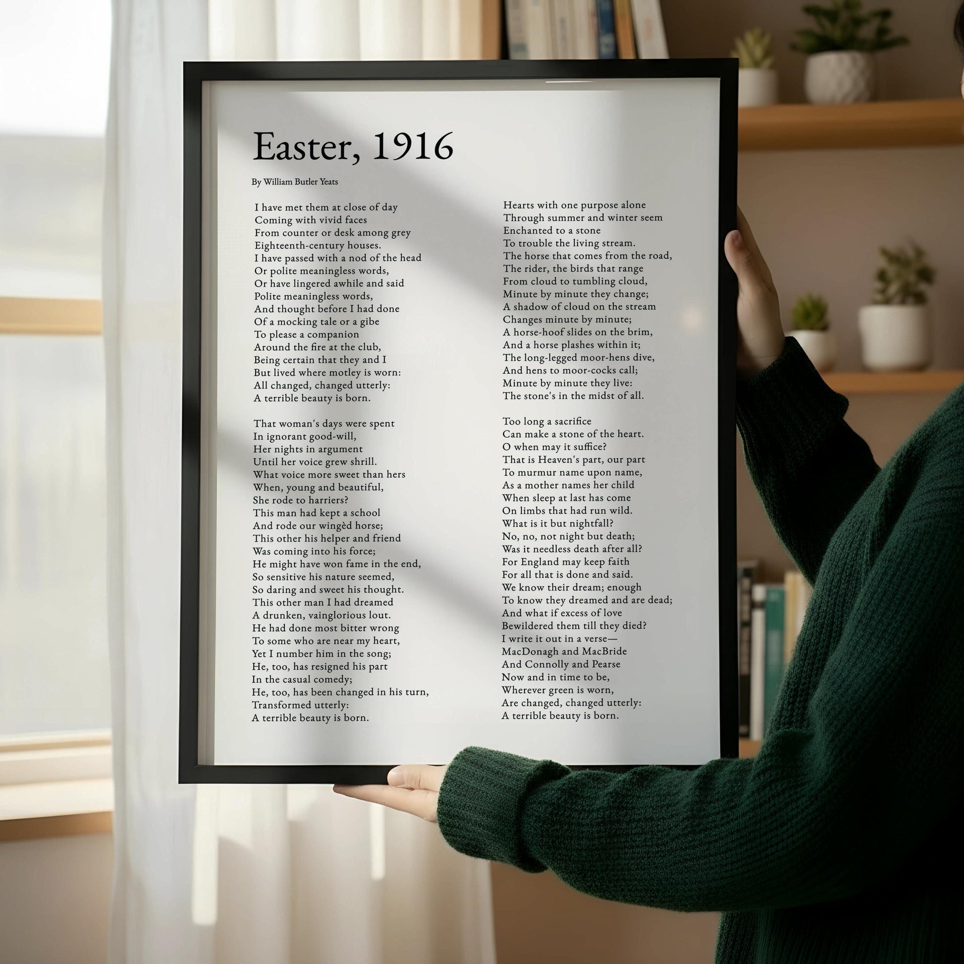 Easter, 1916 Poem By William Butler Yeats poster irish uprising ireland