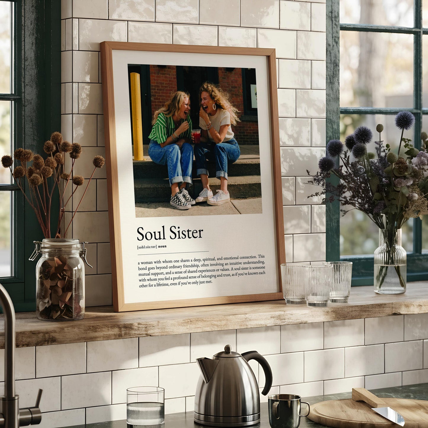 Soul Sister Definition Print, Personalized Wall Art, Best Friend Quote Poster, Meaningful Friendship Gift for Her, Typography Decor