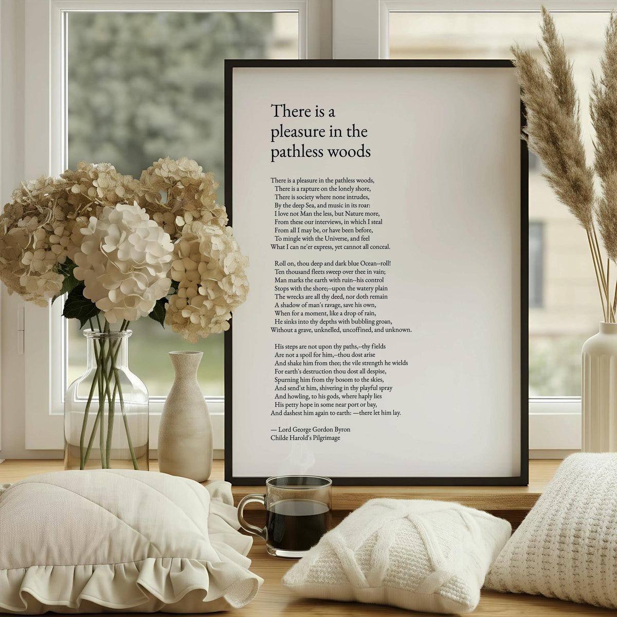 Lord Byron Poem Print, Pathless Woods, Childe Harold's Pilgrimage