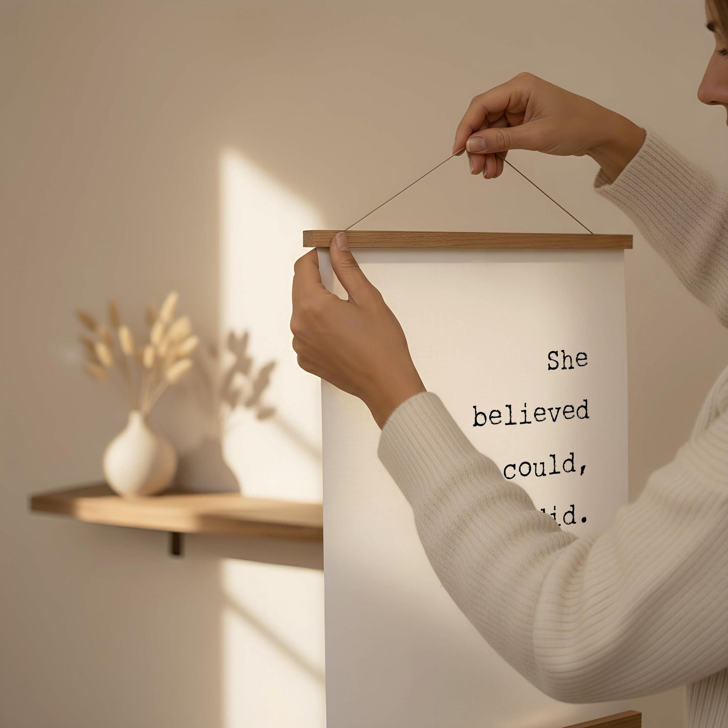 She Believed She Could Print, R S Grey Quote, Feminist Art, Framed Poster