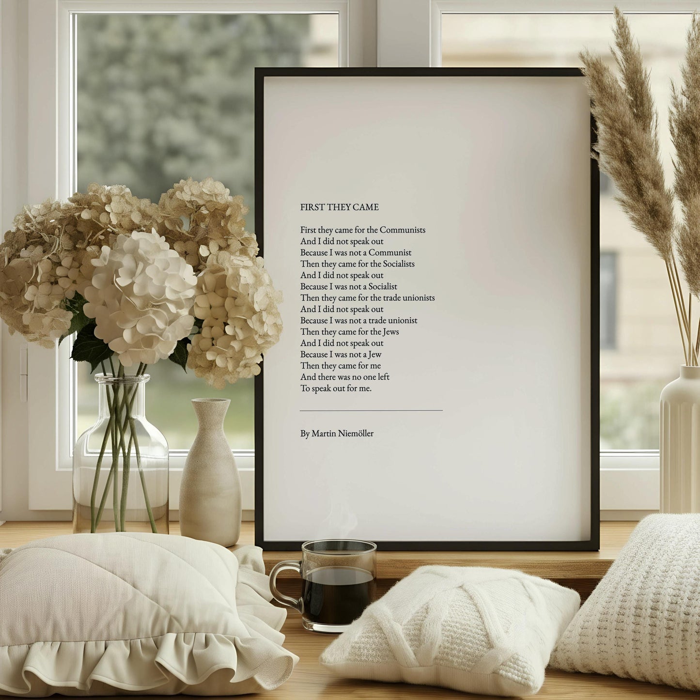 First They Came Poem Print by Martin Niemöller | Historical Wall Art | Remembrance Poem, Educational Art, Meaningful Gift for Advocates