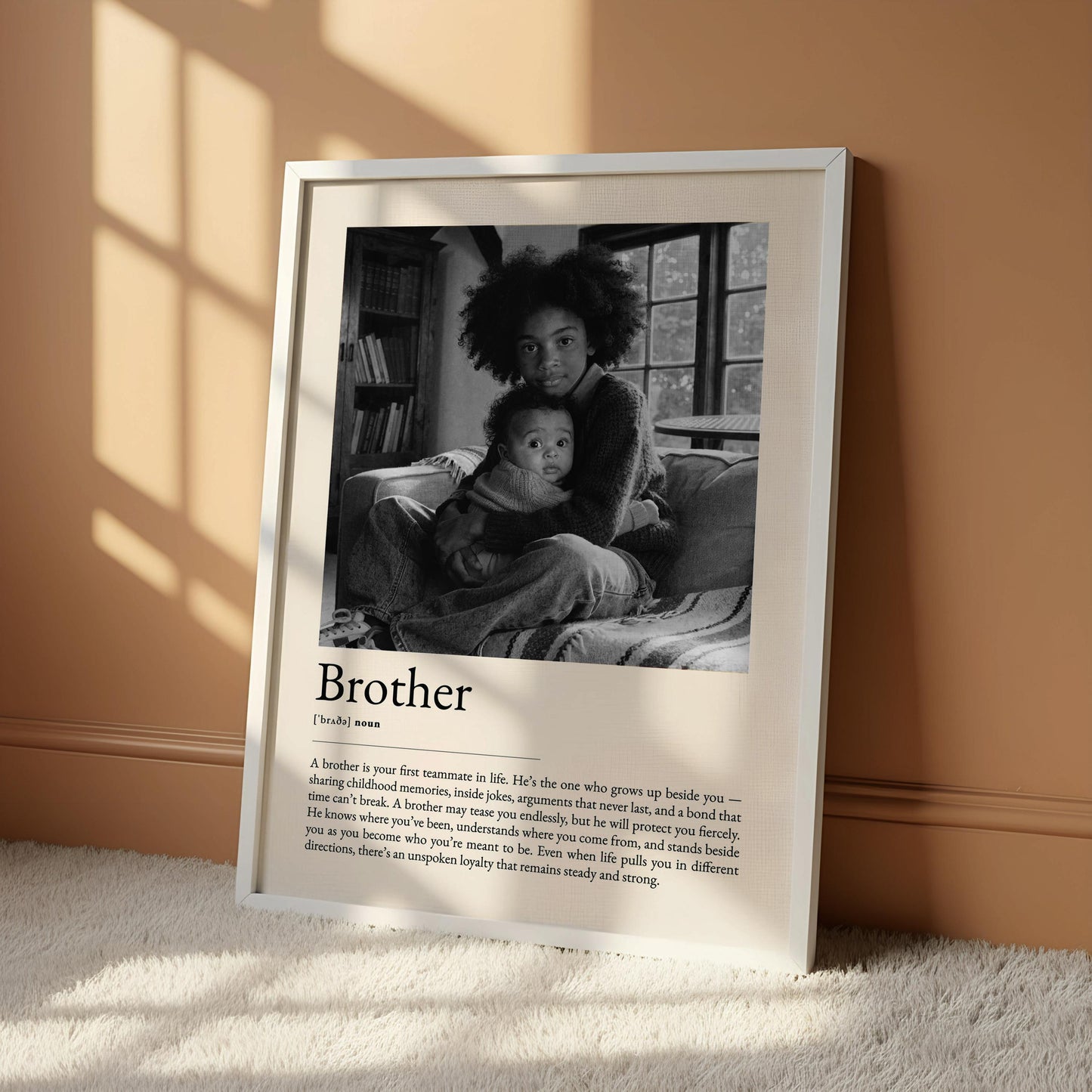 Brother Definition Print, Personalised Wall Art, Sibling Quote Poster, Meaningful Family Gift, Typography Art, Brother Birthday Decor