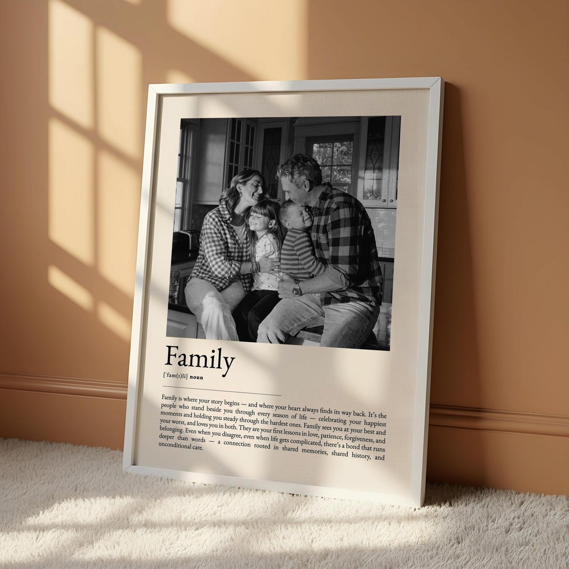 Family Definition Print, Personalized Wall Art, Meaningful Family Quote Poster, Sentimental Home Decor, Minimalist Typography