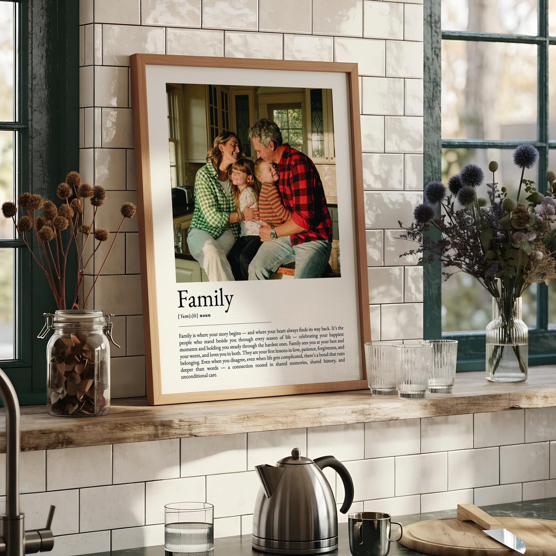 Family Definition Print, Personalized Wall Art, Meaningful Family Quote Poster, Sentimental Home Decor, Minimalist Typography
