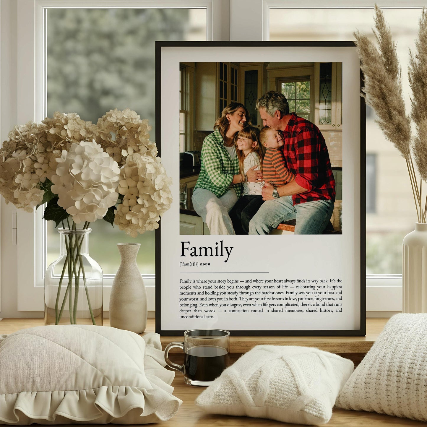 Family Definition Print, Personalized Wall Art, Meaningful Family Quote Poster, Sentimental Home Decor, Minimalist Typography