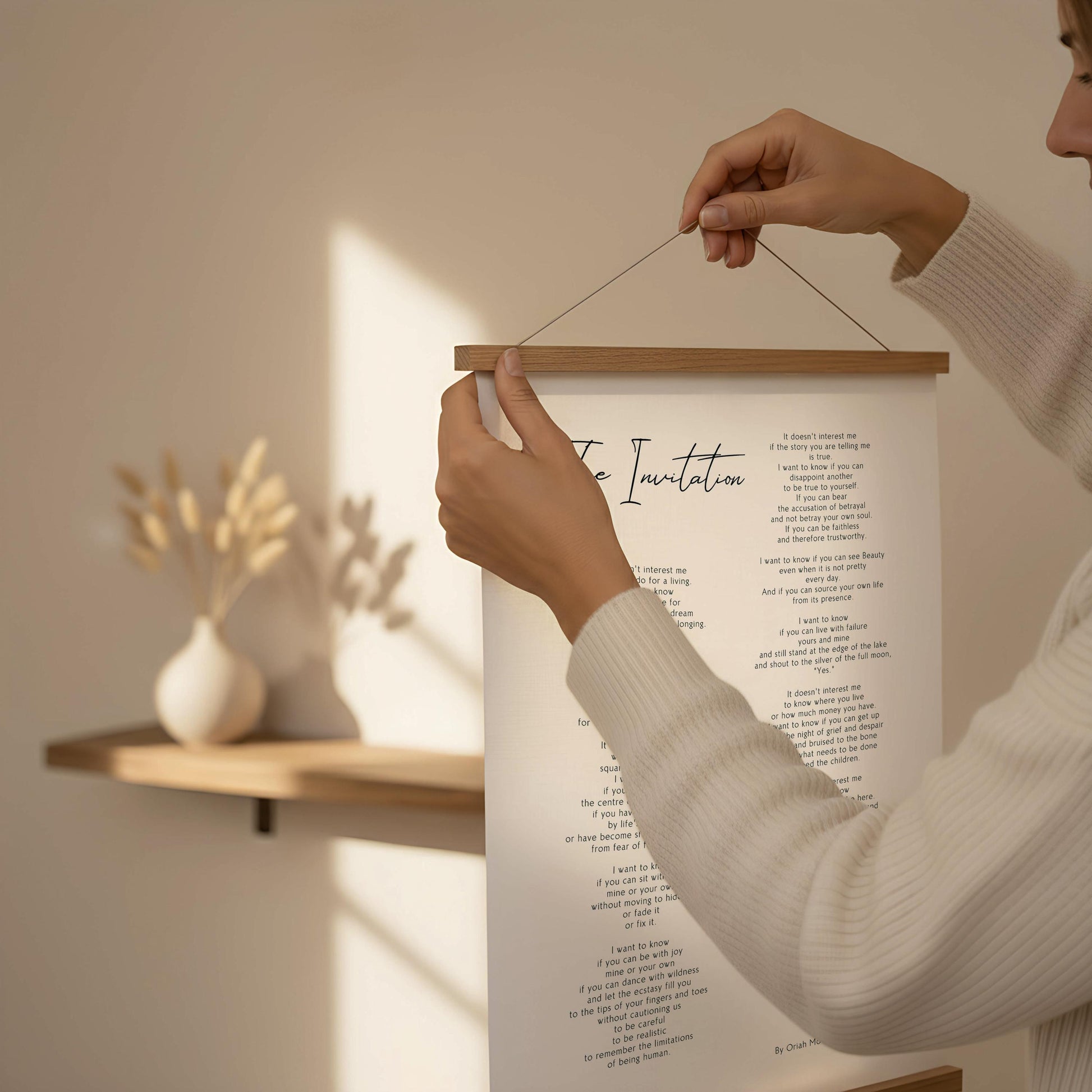 The Invitation Poem Print by Oriah Mountain Dreamer, Inspirational Poetry Wall Art, Spiritual Quote Poster, Minimalist Typography Decor
