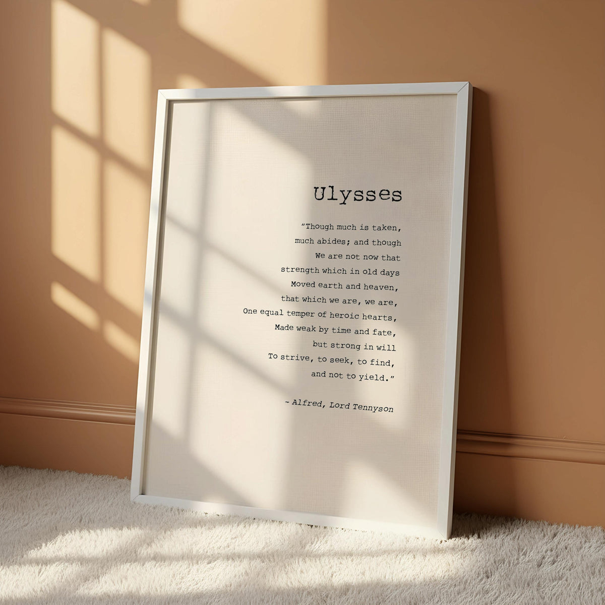 a quote from the novel "Ulysses" by Lord Tennyson, which is a poem about the passage of time and the human experience.
