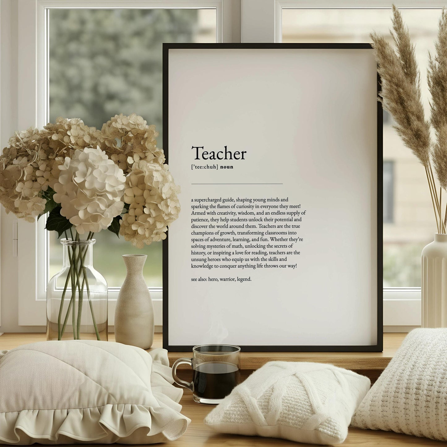 Teacher Definition Print | Teacher Appreciation Gift - Minimalist Classroom Decor | End of Year Mentor Present | Thank You Class Gift