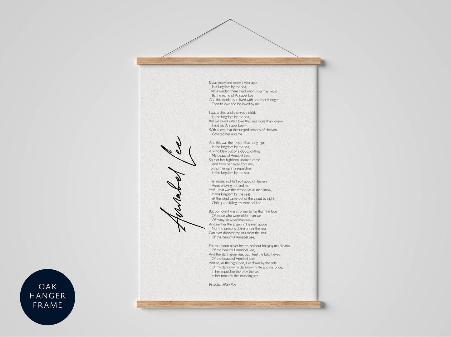 a framed poem titled "Amanda Lee" by Edna Bell Lee, which is a black and white photograph of a framed poem.