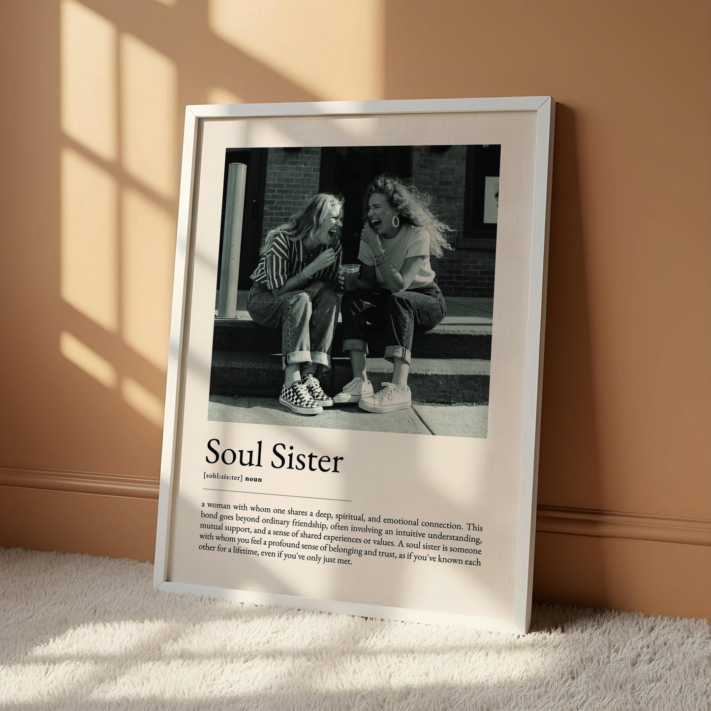 Soul Sister Definition Print, Personalized Wall Art, Best Friend Quote Poster, Meaningful Friendship Gift for Her, Typography Decor
