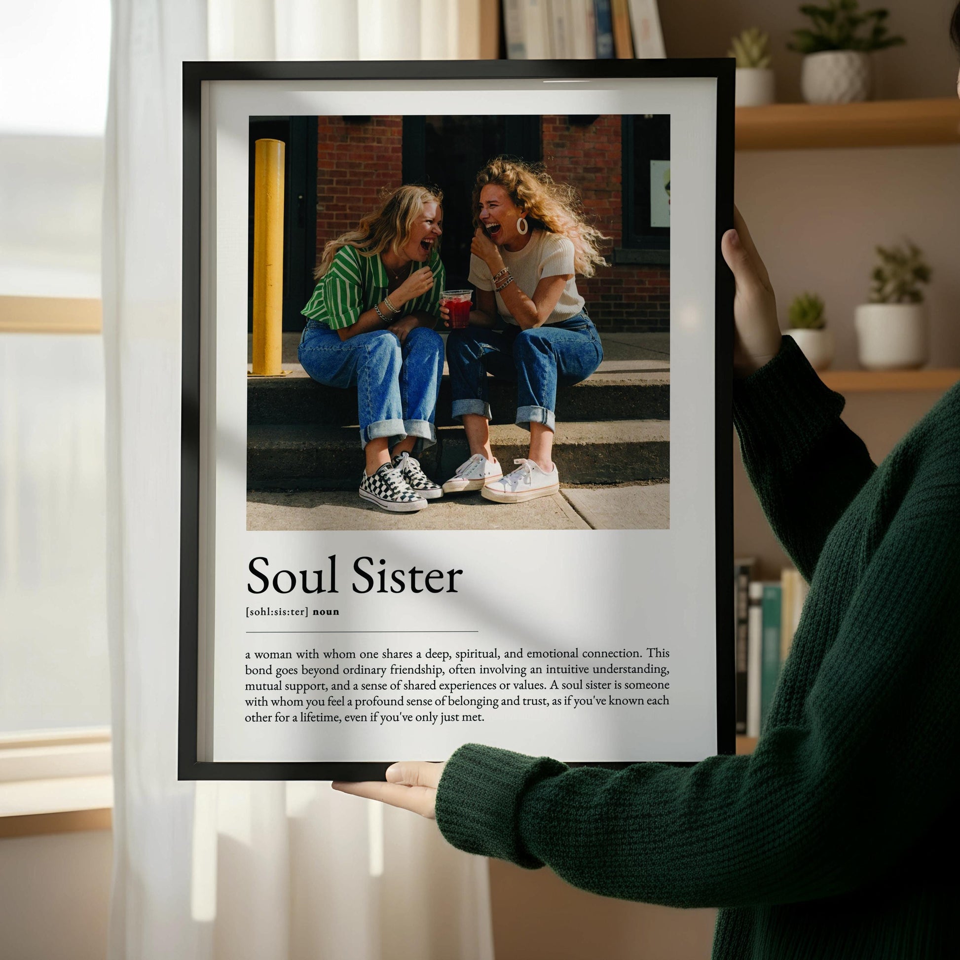 Soul Sister Definition Print, Personalized Wall Art, Best Friend Quote Poster, Meaningful Friendship Gift for Her, Typography Decor