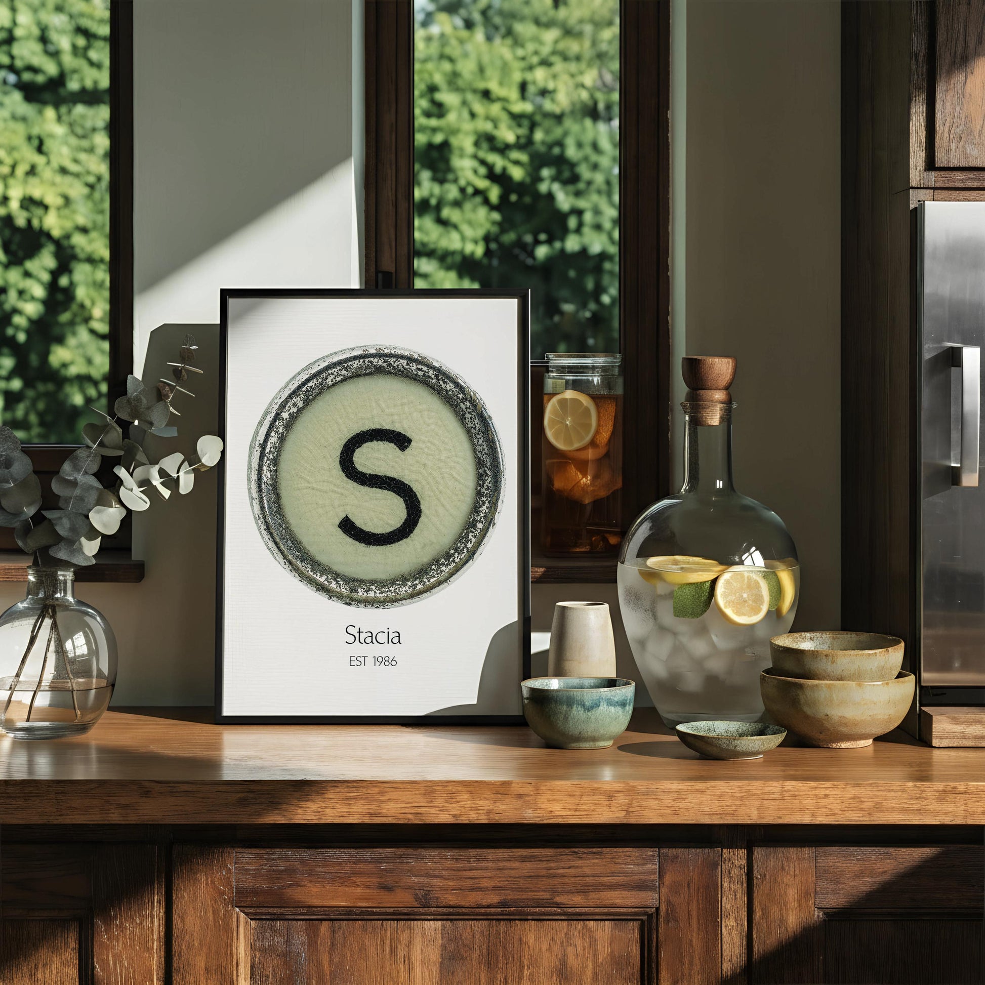 Personalized Typewriter Key Letter Print, Custom Name Poster