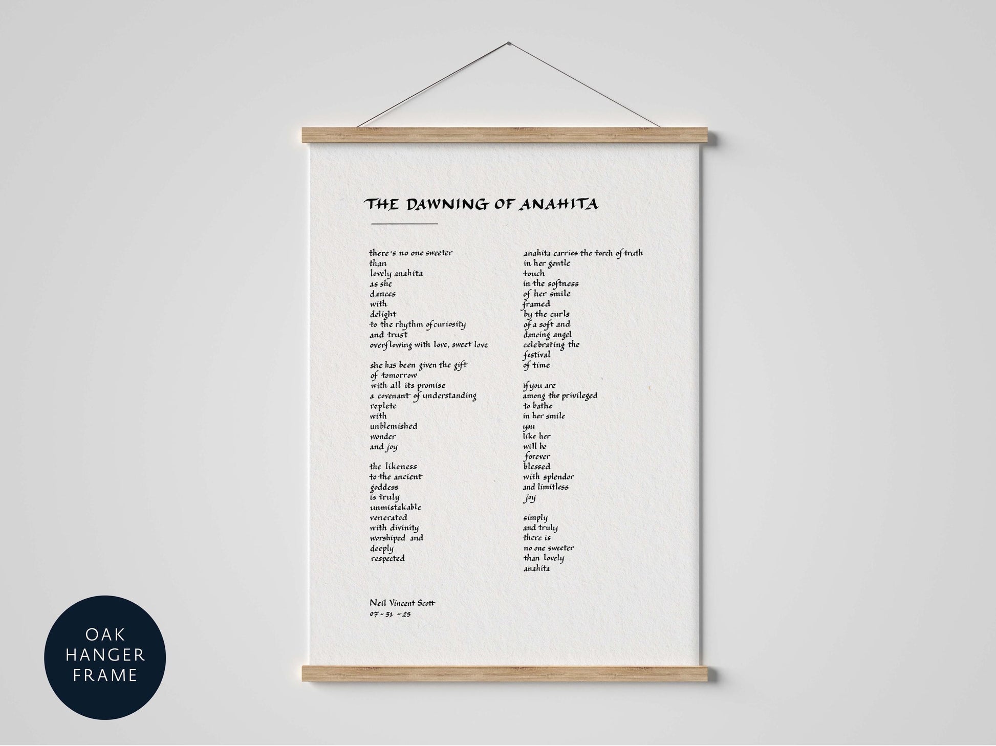 Anahita Poem Print, Custom Poetry Wall Art - Mythic Poem Decor For Poetic Inspiration, Unique Literary Gift For Poet