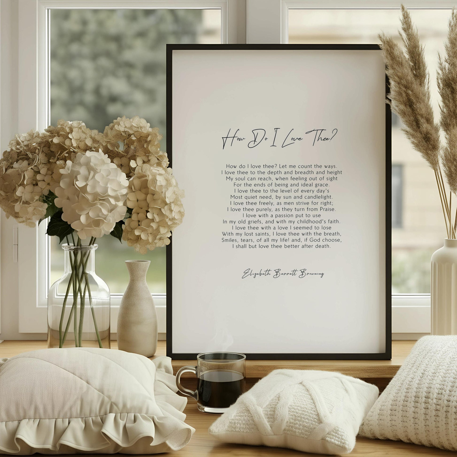 How Do I Love Thee Print | Elizabeth Barrett Browning Poem | Romantic Sonnet 43 Wall Art Gift