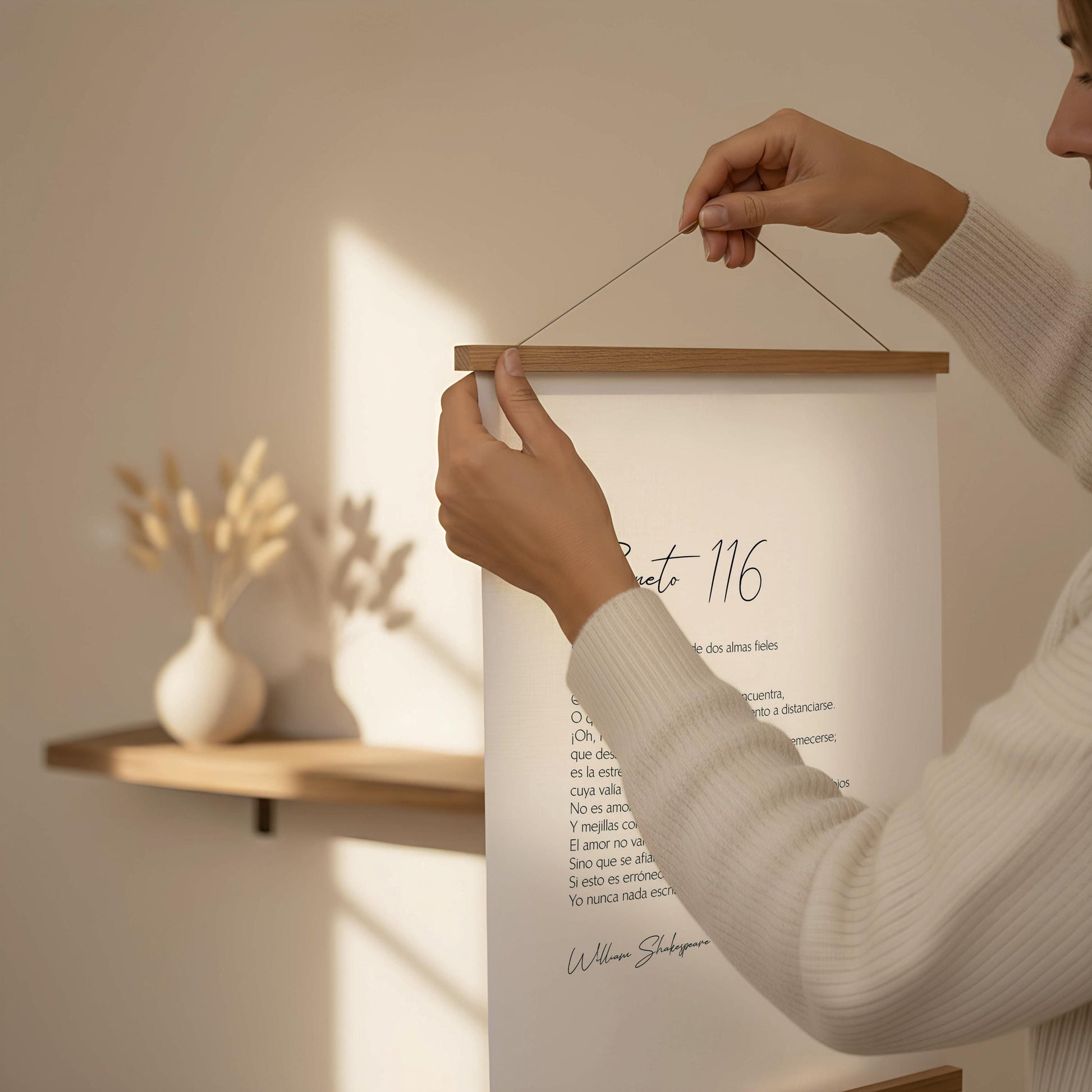 Sonnet 116 Print, Spanish Poem Art By William Shakespeare | Romantic Poetry Wall Decor | Wedding Poem Gift | Literary Anniversary
