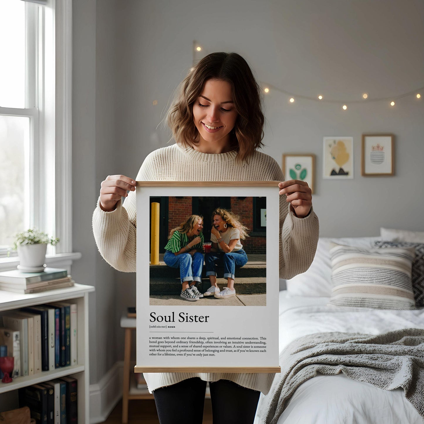 Soul Sister Definition Print, Personalized Wall Art, Best Friend Quote Poster, Meaningful Friendship Gift for Her, Typography Decor