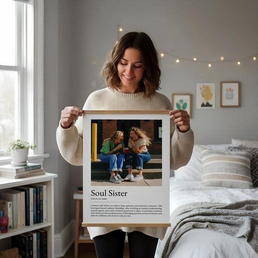 Soul Sister Definition Print, Personalized Wall Art, Best Friend Quote Poster, Meaningful Friendship Gift for Her, Typography Decor