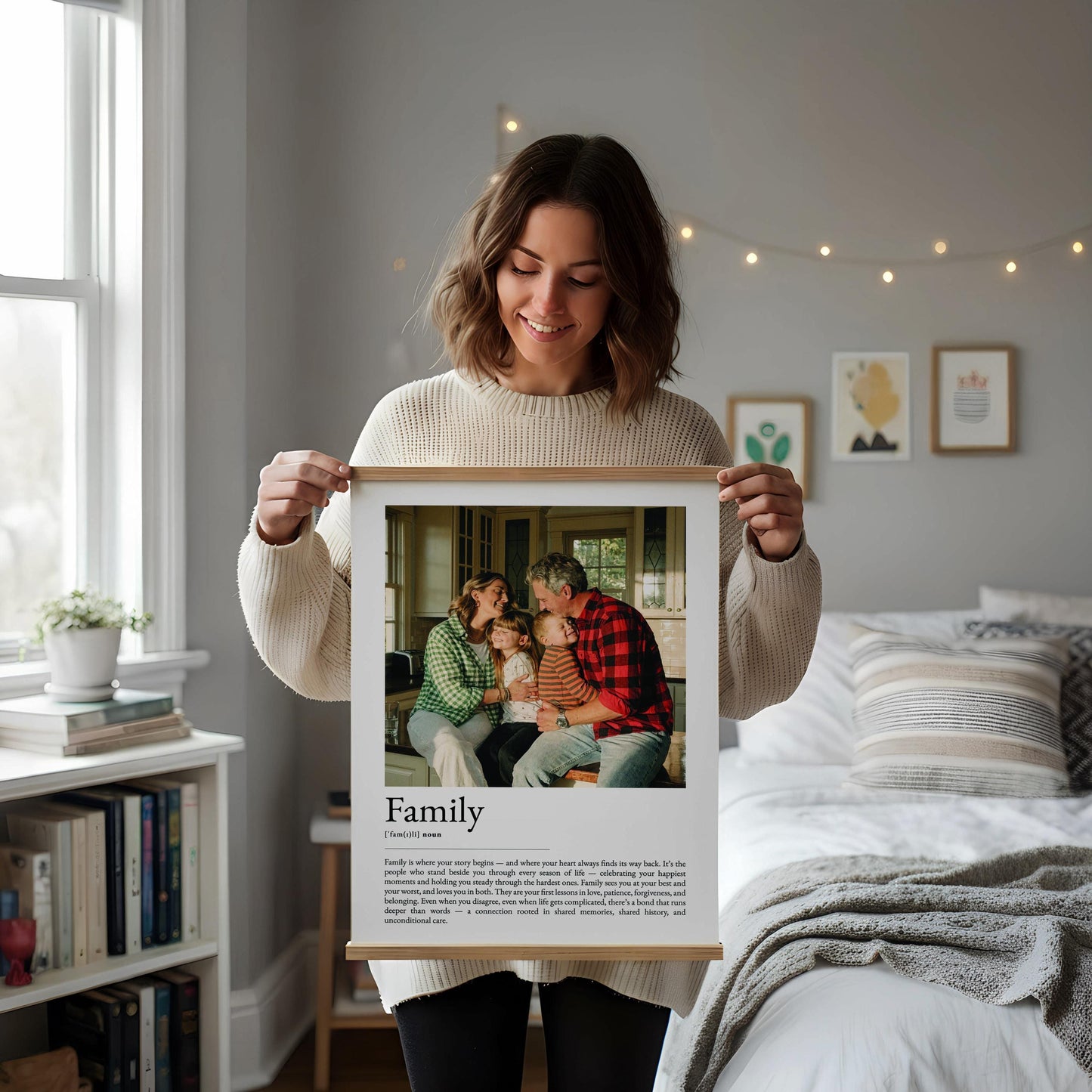 Family Definition Print, Personalized Wall Art, Meaningful Family Quote Poster, Sentimental Home Decor, Minimalist Typography