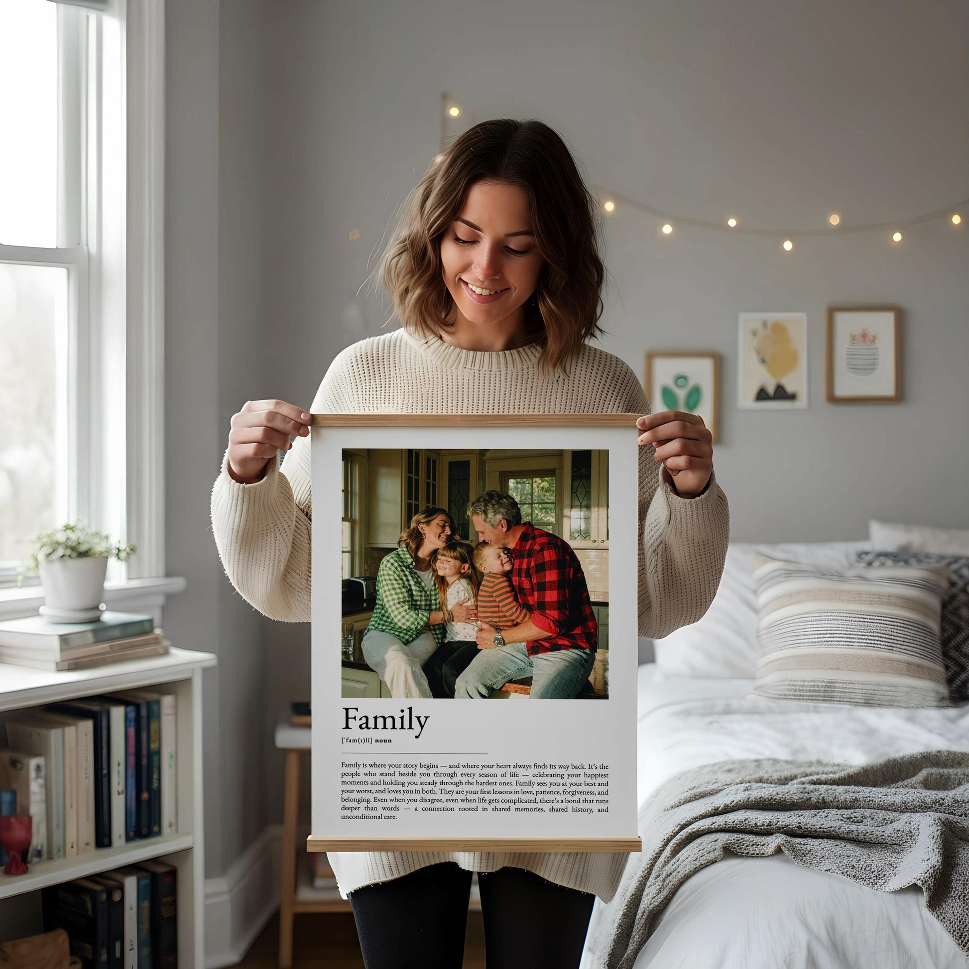 Family Definition Print, Personalized Wall Art, Meaningful Family Quote Poster, Sentimental Home Decor, Minimalist Typography